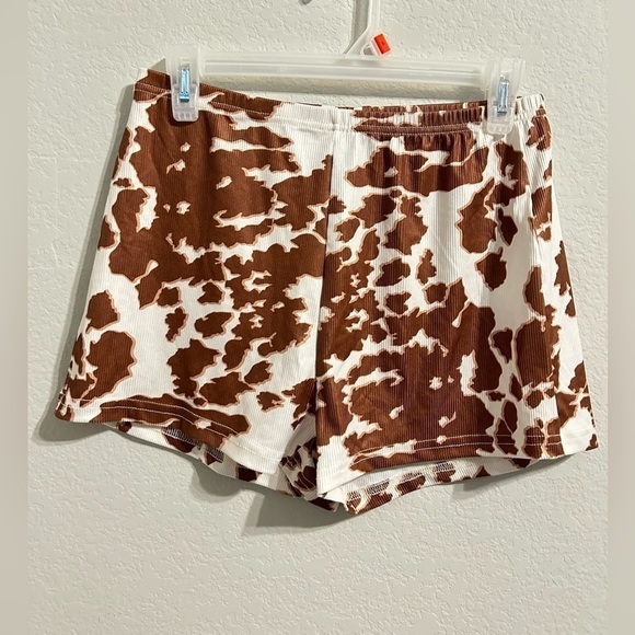 COW print Tank Crop top & short set, Woman size Large, animal print co ord set - Picture 4 of 7